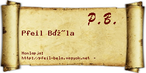 Pfeil Béla névjegykártya